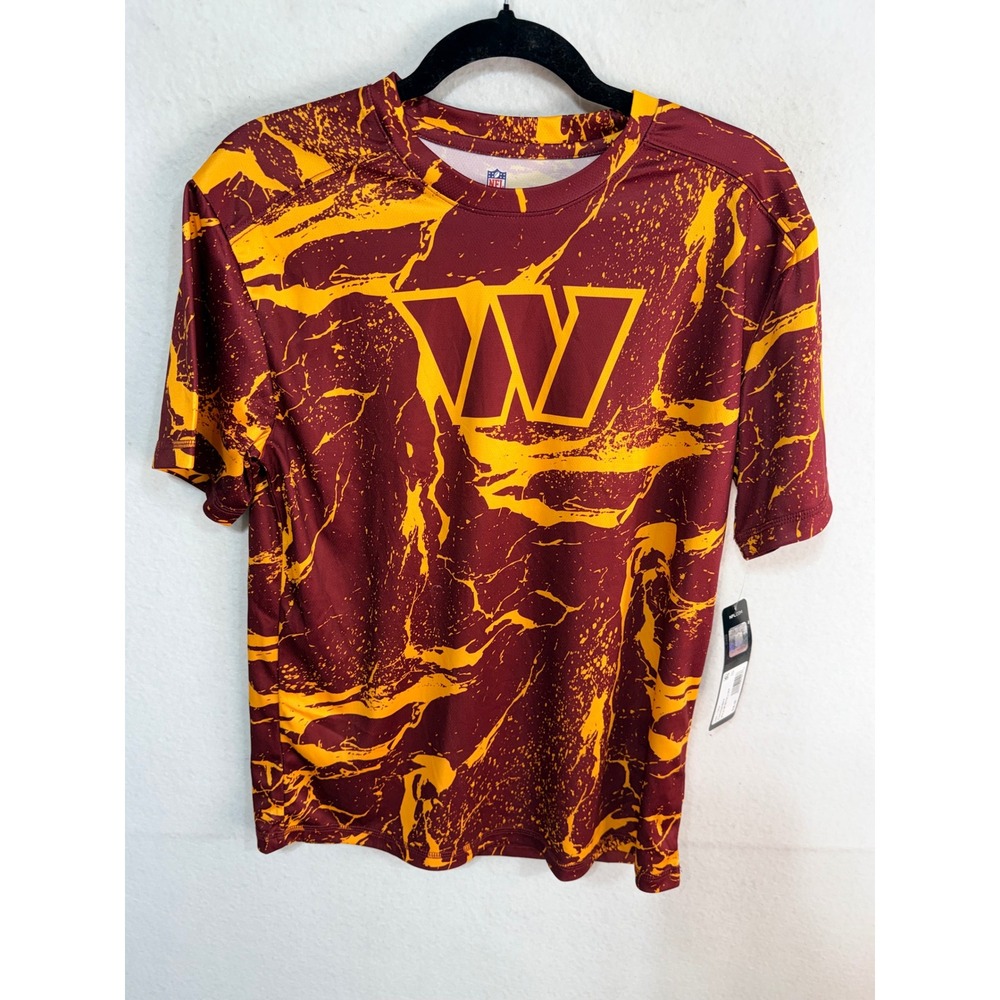 NFL Team Washington Commanders Marble Shirt Kids L 14/16 Burgundy Athleisure New